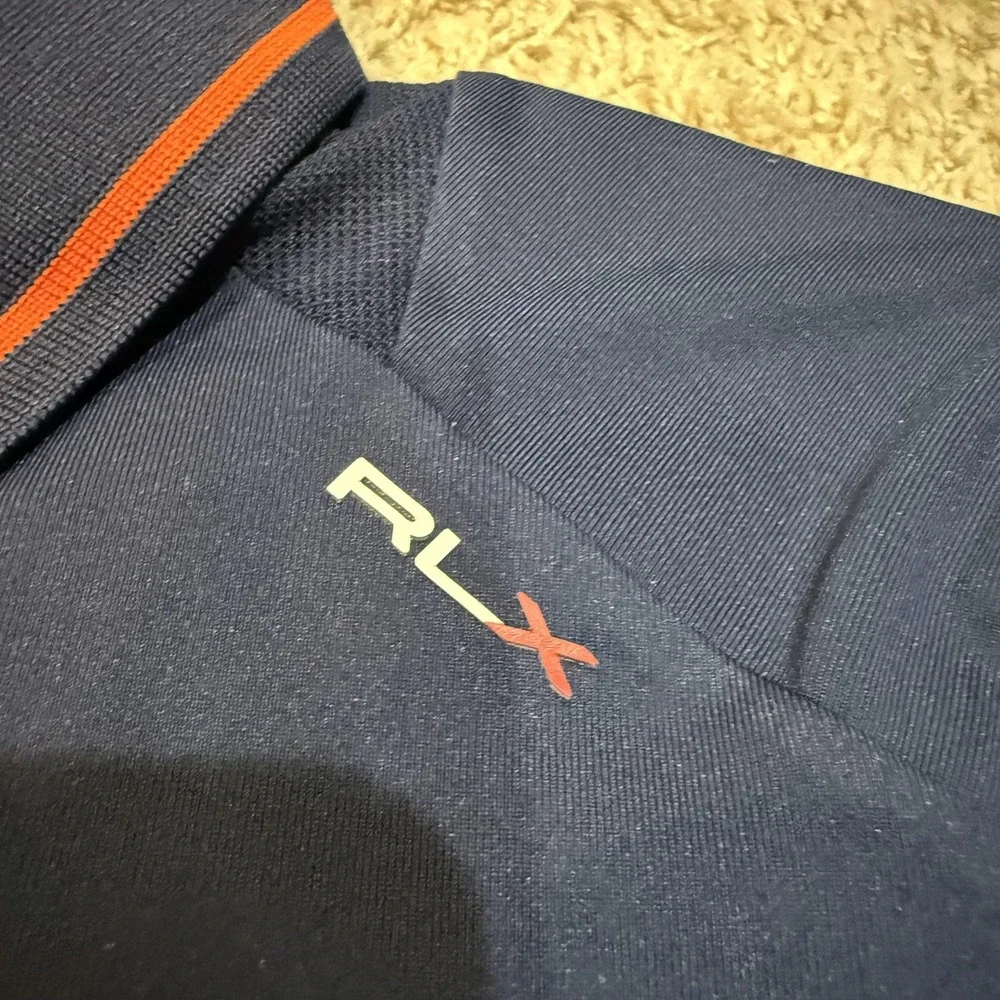 RLX Ralph Lauren Polo Shirt Womens Large Navy Golf‎ Half Zip Due Process Stable